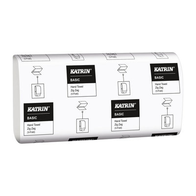 Katrin 100669 Basic Quality Interleaved Zig Zag Hand Towels1-PlyNatural (Pack Of 5000) from B&Q