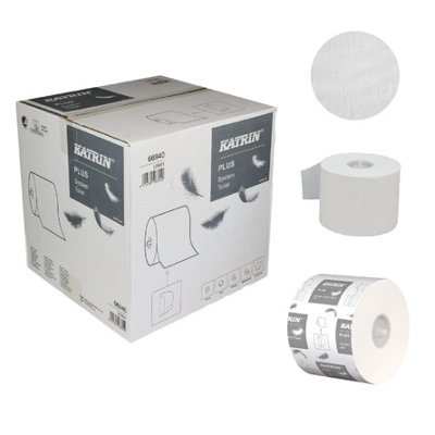 Katrin Plus System Toilet Paper 800 White (Pack Of 36) 66940 from B&Q