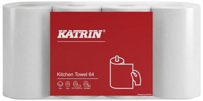 Katrin Kitchen Towel 2-Ply White Pk4 from B&Q