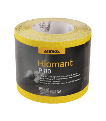 Mirka 115mm Yellow Hiomant Paper 5M RollsP80 from B&Q