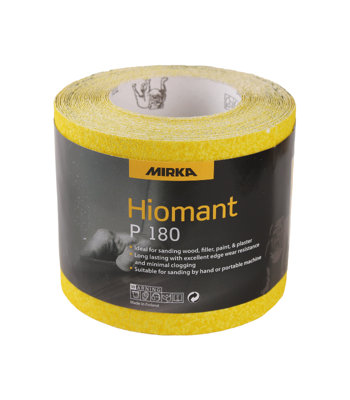 Mirka 115mm Yellow Hiomant Paper 5M RollsP180 from B&Q
