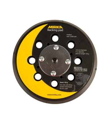 Mirka Deros / Pros Backing Pad 125mm 5/16" 28H Medium from B&Q