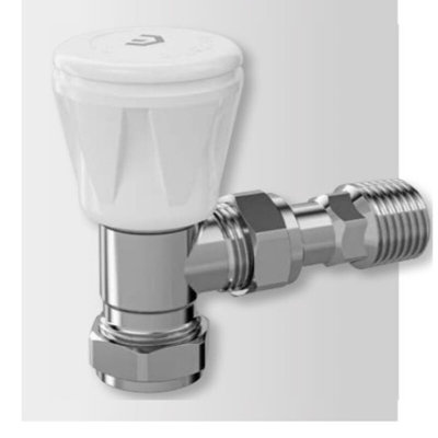 B&Q -  Matchmaster 10mm Lockshield Angle Chrome With Pushfit 90 Degree Elbow Master10Lacpf90