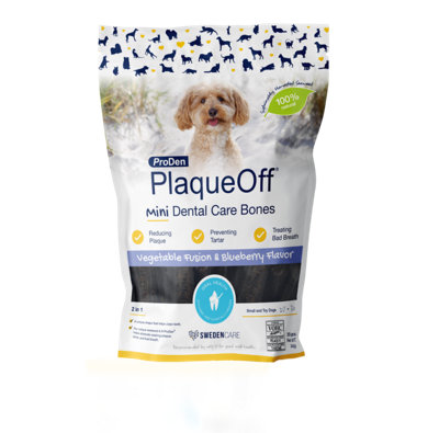 B&Q Proden Plaqueoff Mini Dental Bones Veg & Blueberry 340G