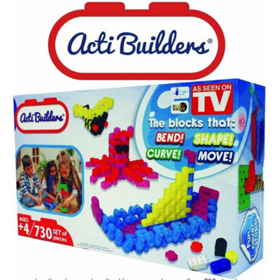 B&Q Acti Builder Construction Toy Playset 730 Pieces Creative Building Blocks