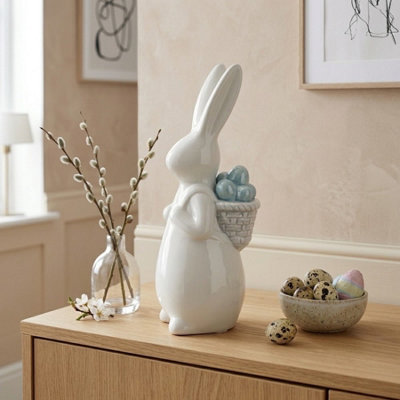 Garden Greatness Springtime Easter Bunny Blue Eggs Ornament from B&Q