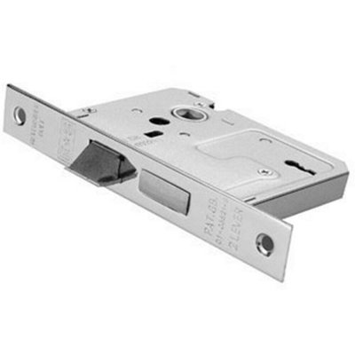 64mm 3 Lever Contract Sashlock Square Forend Nickel Plated Door Latch 