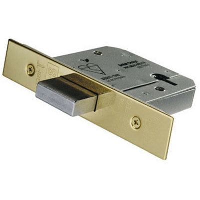 64mm 5 Lever Mechanism BS Deadlock Stainless Brass Door Security Latch ...