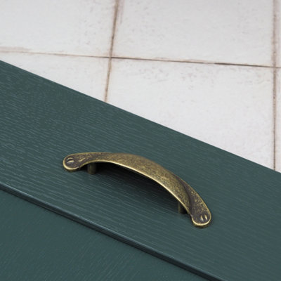 64mm Antique Brass Cabinet Cup Handle Dark Gold Cupboard Door Drawer Pull Wardrobe Furniture Replacement Upcycle