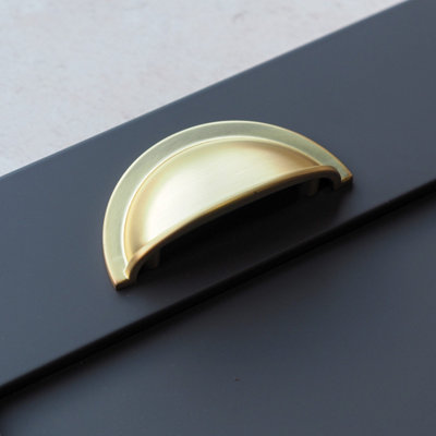 Brushed Brass Kitchen Handles 64mm Cup 160mm Tapered Handle Pull Matching  38mm & 42mm Knobs Bathroom Bedroom Cupboard Door Drawer Gold -  Norway