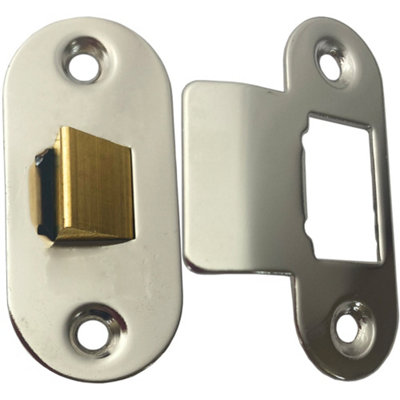 64mm Contract Standard Tubular Latch Rounded Strike/Forend Nickel Plated