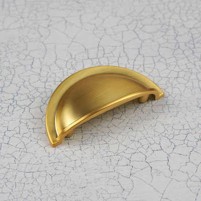 64mm Dark Brass Cabinet Cup Handle Gold Round Cupboard Door Drawer Pull Wardrobe Furniture Replacement Upcycle