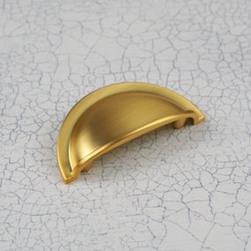 64mm Dark Brass Cup Cabinet Handle Brushed Gold Cupboard Door Drawer Pull Wardrobe Furniture