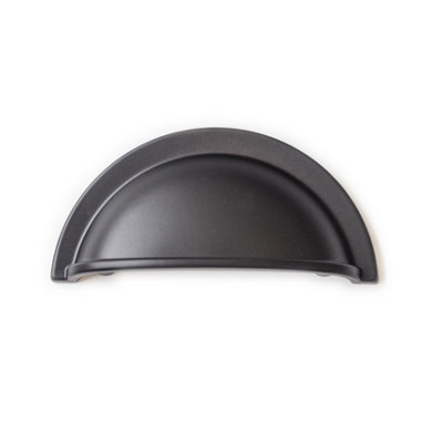 64mm Matt Black Cabinet Cup Handle Half Moon Cupboard Door Drawer Pull Wardrobe Furniture Replacement Upcycle