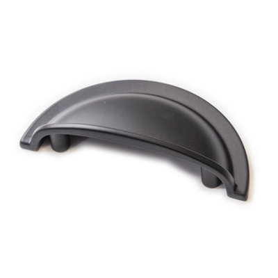 64mm Matt Black Cabinet Cup Handle Half Moon Cupboard Door Drawer Pull Wardrobe Furniture Replacement Upcycle