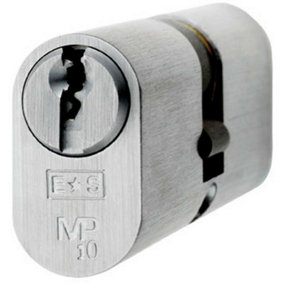 64mm Oval Double Cylinder Lock Master Key 10 Pin Satin Chrome Door Lock