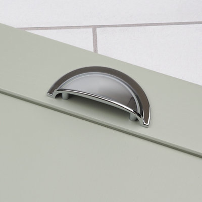 64mm Polished Chrome Cabinet Cup Handle Silver Half Moon Cupboard Door Drawer Pull Bedroom Bathroom Wardrobe Furniture Replacement