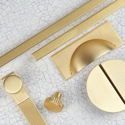 Homdiy 10 Pack Gold Cabinet Knobs - Brushed Brass Dresser Knobs Zinc Alloy Kitchen Knobs For Drawer Desk Cabinets