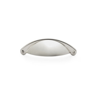 64mm Satin Nickel Cup Cabinet Handle Cupboard Door Drawer Grey Pull