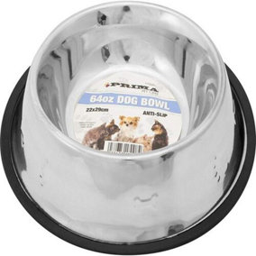 64OZ Pet Bowl Anti Skid Stainless Steel Dog Cat Feeding Drinking Bowls