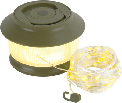 65.6ft Retractable Camping String Lights, 3000mAh USB Rechargeable 5 ...