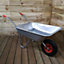 65 Litre 60kg Capacity Galvanised Samuel Alexander Metal Garden Wheelbarrow with Pneumatic Tyre