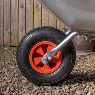 65 Litre 60kg Capacity Galvanised Samuel Alexander Metal Garden Wheelbarrow with Pneumatic Tyre - 4
