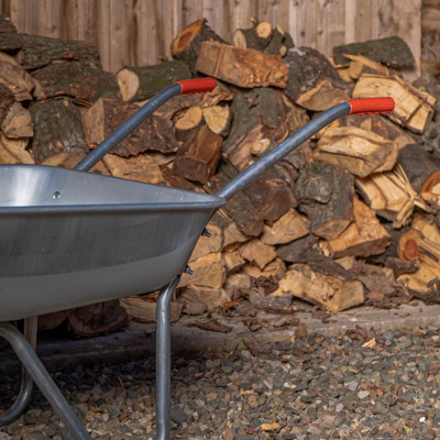 65 Litre 60kg Capacity Galvanised Samuel Alexander Metal Garden Wheelbarrow with Pneumatic Tyre - 5