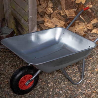 65 Litre 60kg Capacity Galvanised Samuel Alexander Metal Garden Wheelbarrow with Pneumatic Tyre - 6
