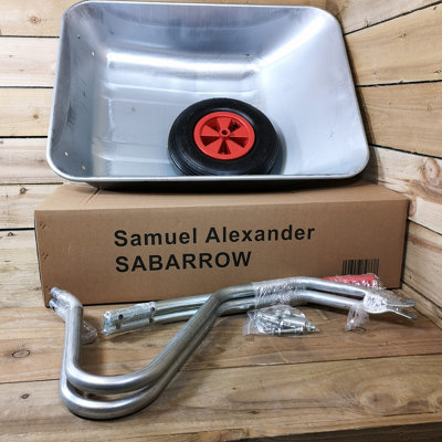 65 Litre 60kg Capacity Galvanised Samuel Alexander Metal Garden Wheelbarrow with Pneumatic Tyre - 7