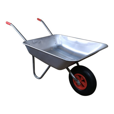 65 Litre 60kg Capacity Galvanised Samuel Alexander Metal Garden Wheelbarrow with Pneumatic Tyre - 8