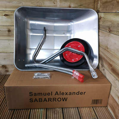 65 Litre 60kg Capacity Galvanised Samuel Alexander Metal Garden Wheelbarrow with Solid Puncture Proof Tyre - 6