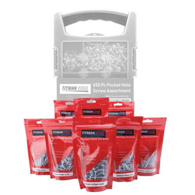 650 Assorted Pocket Hole Screws - Refill Pack for EPHS650CASE