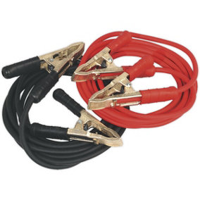 650A Heavy Duty Copper Booster Cables - 25mm x 5m - Brass Clamps - Insulated