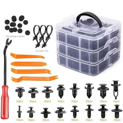 415 Stks Auto Retainer Clips Bumper Bevestiging Clips Retainer Push Kit Universiële Plastic Bevestigingsmiddelen Kit 18 Maten Push Pin Klinknagels Set Gegoten producten Gevormde Plastic Producten