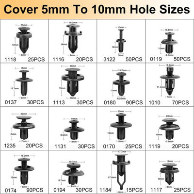 650-Piece Car Retainer Clip Kit – Push Trim Fasteners – Bumper Pin Rivets – Fuyuu Life