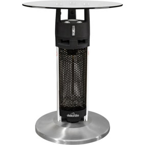 65cm Glass Top Bistro Table with 1200W Carbon Heater IR Auto Heat Garden Dining