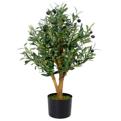 65cm Luxury Artificial Olive Tree Bush Premium Range DIY at B&Q