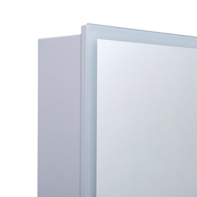 65cm W Wall-Mounted Bathroom LED Mirror Cabinet with Shaver Sockets and ...