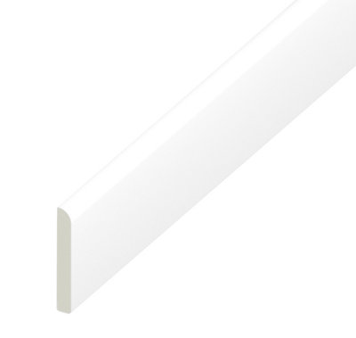 65mm Pencil Round Flat Architrave in White - 5m