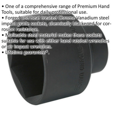 65mm Thin Wall Forged Impact Socket - Durable Corrosion Resistant Design