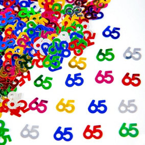 65th Birthday Confetti Multicolour 1 pack x 14 grams birthday decoration Foil Metallic 1 pack