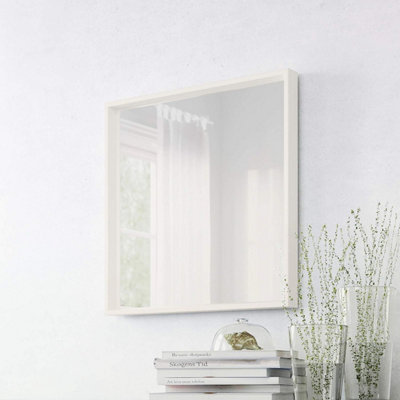 65x65cm Square Shape Wall Mirror Frame White