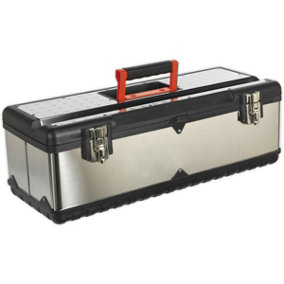 660 x 280 x 225mm Tool Box & Tote Tray - Heavy Duty Steel Portable Storage Case
