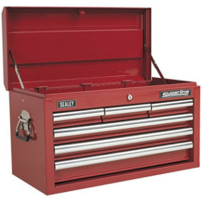 660 x 315 x 375mm RED 6 Drawer Topchest Tool Chest Lockable Storage Unit Cabinet