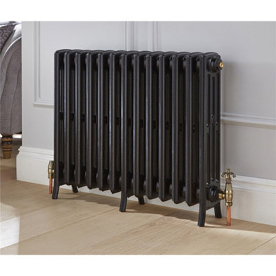 660mm (H) x 600mm (W) - Cast Iron Horizontal Radiator (Rome) - (0.66m x 0.6m) - Depth 144mm