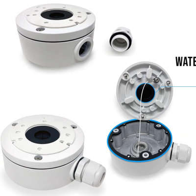 Hikvision Hilook White Deep Base Junction Box For Bullet Mini Dome Cctv White from B&Q