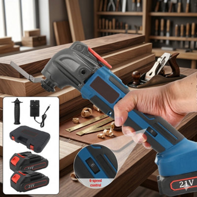 21V Cordless Oscillating Multi Tool 6-Speed Sander Scraper Saw With 2 Batteries Multi-Function Power Tool Kit from B&Q