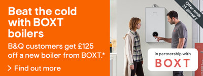 Beat the cold with Boxt boilers. B&Q customers get £125 off a new boiler from Boxt. Offer ends 31st January. Find out more