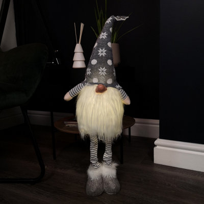 66cm Battery Lit Christmas Standing Gonk Decoration in Grey Price Comparisons | Compare The Build
